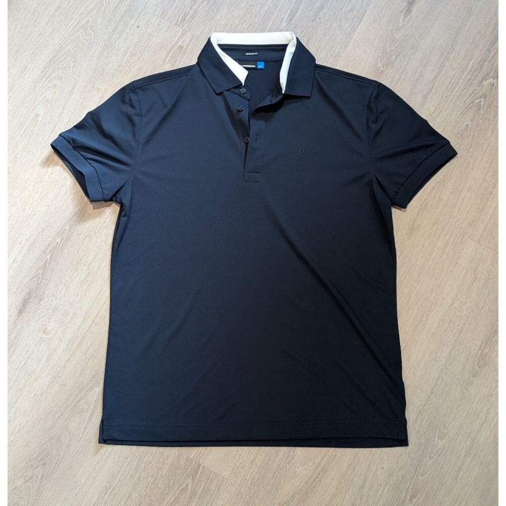 J.Lindeberg Classic Navy and White Collar Polo
